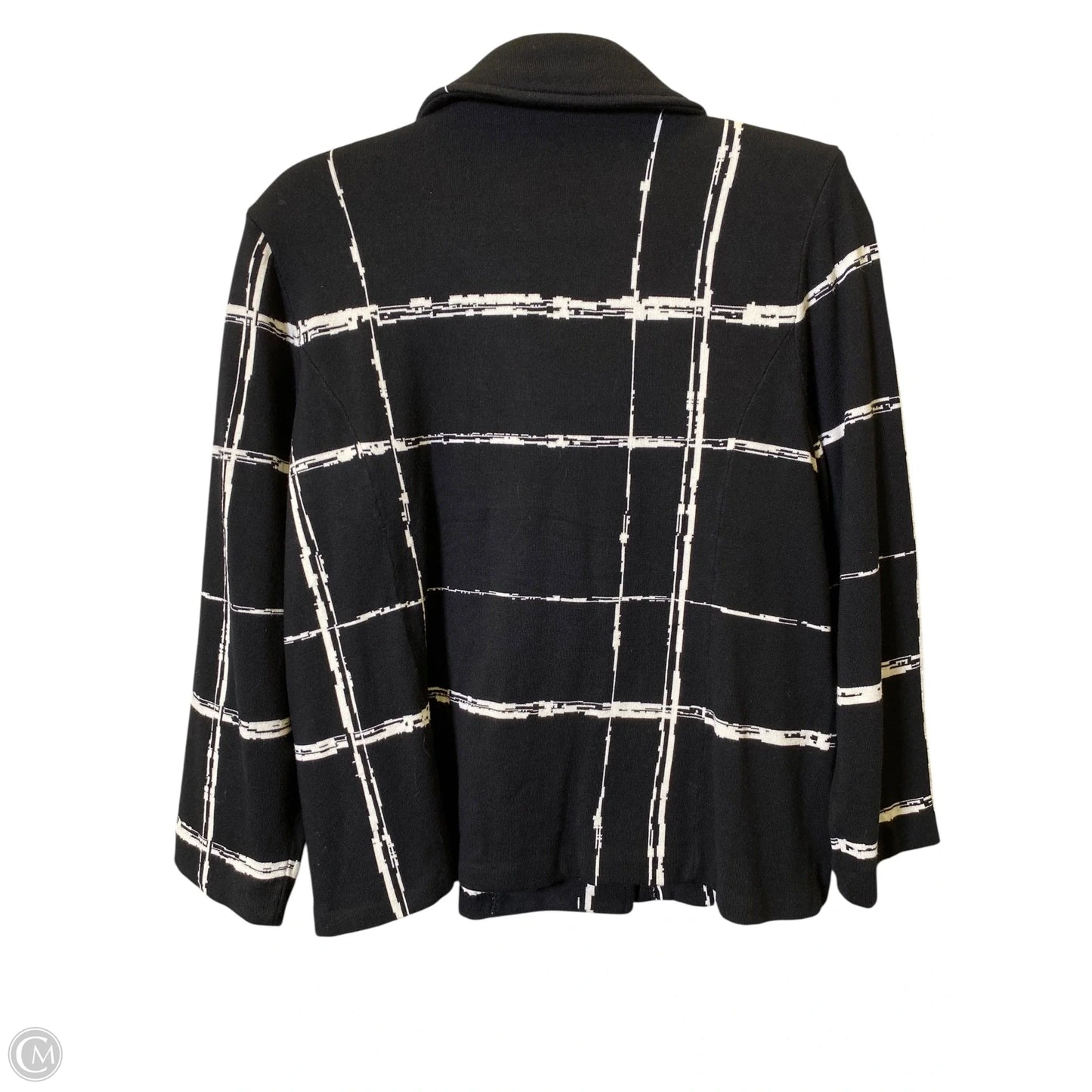 Blazer By Chicos In Black & White, Size: L