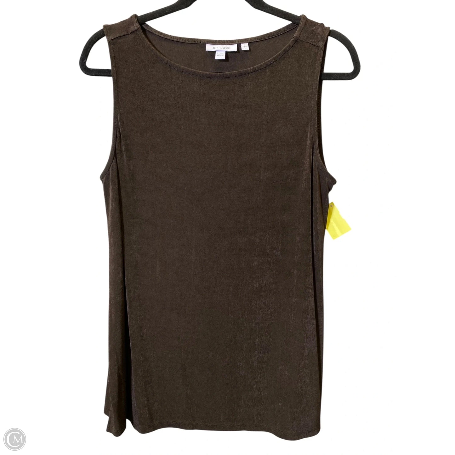 Top Sleeveless By Chicos In Brown, Size: L