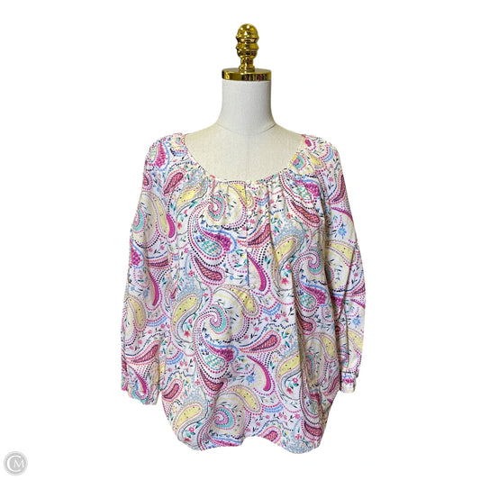 Top Long Sleeve By Talbots In Multi-colored, Size: L