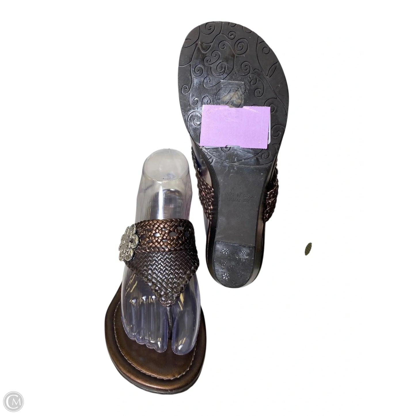 Sandals Heels Wedge By Brighton In Brown, Size: 8