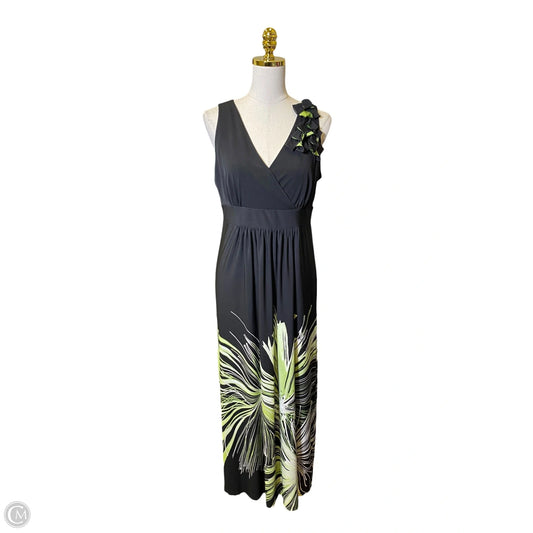 Dress Casual Maxi By Studio 1 In Black & Green, Size: 14