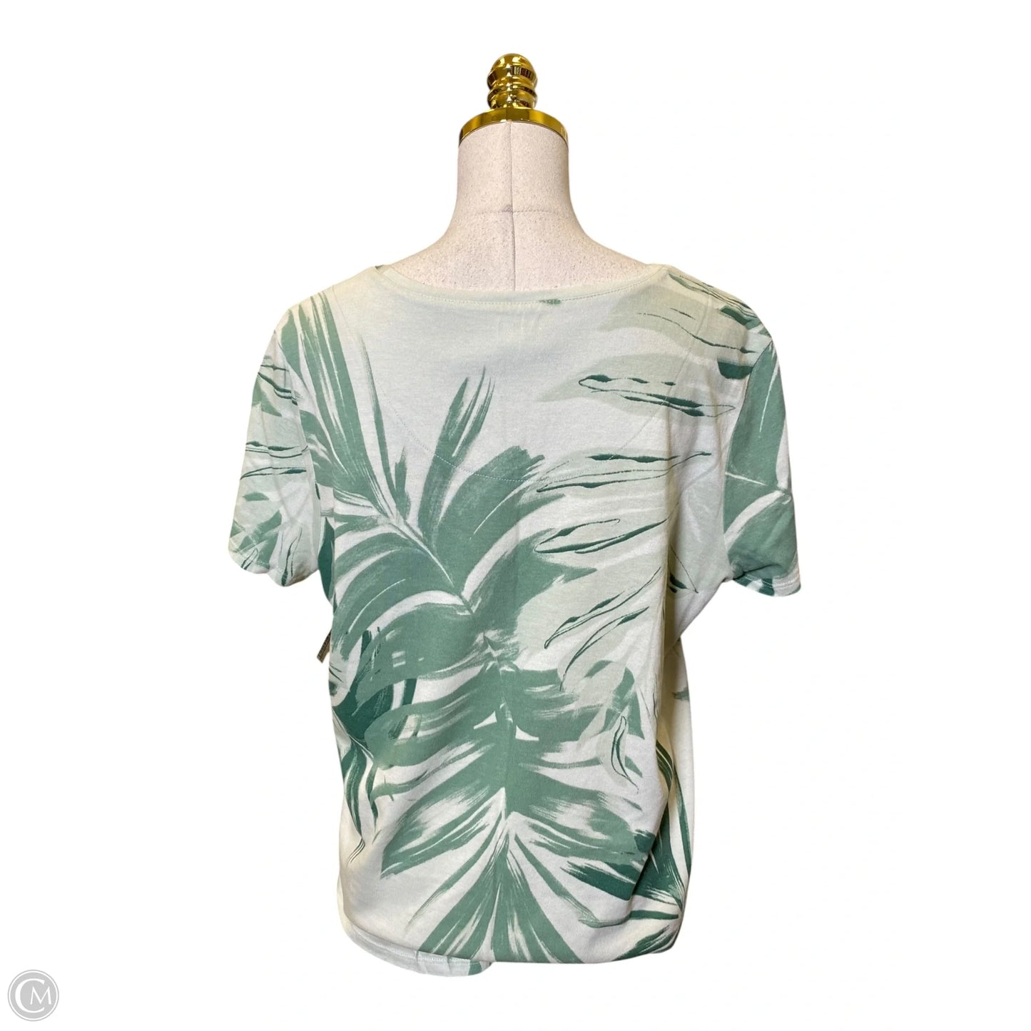 Top Short Sleeve By Chicos In Black & Green, Size: L