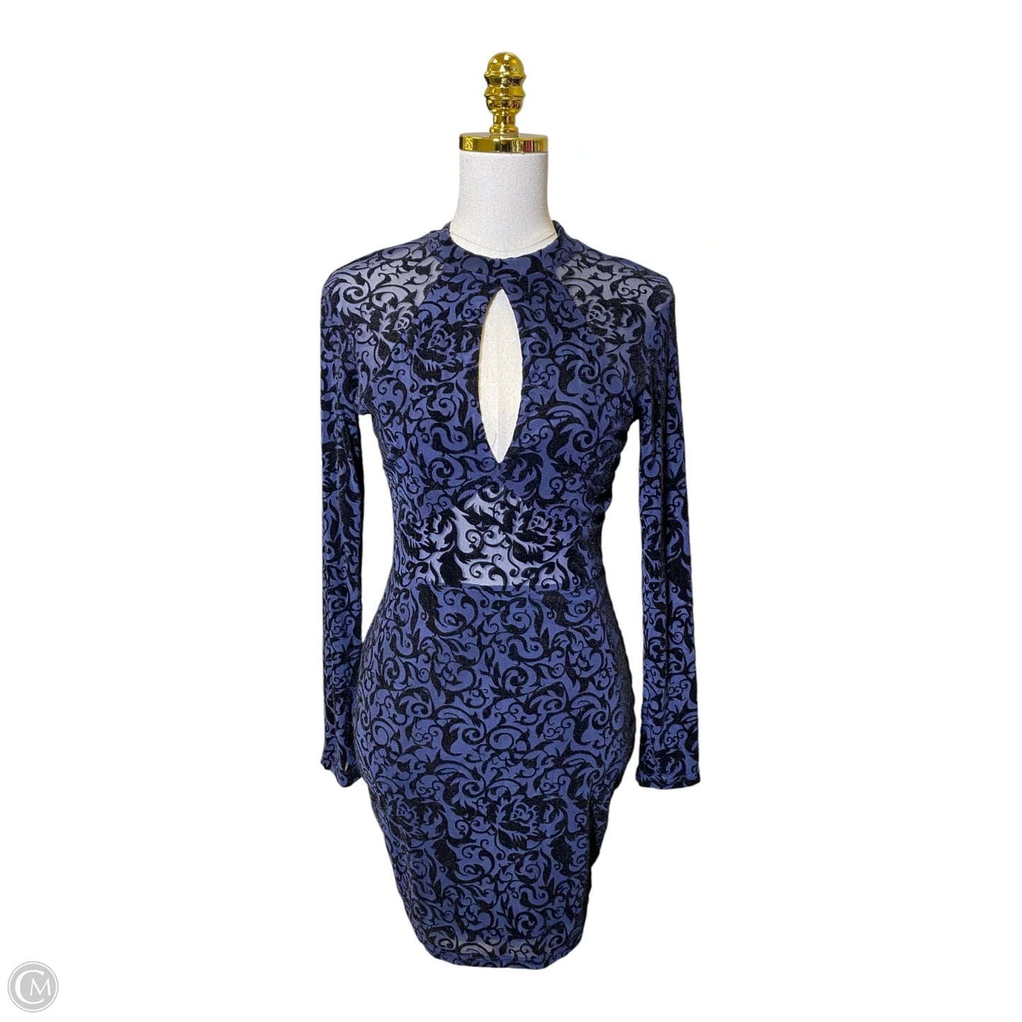 Dress Casual Midi By Windsor In Black & Blue, Size: M