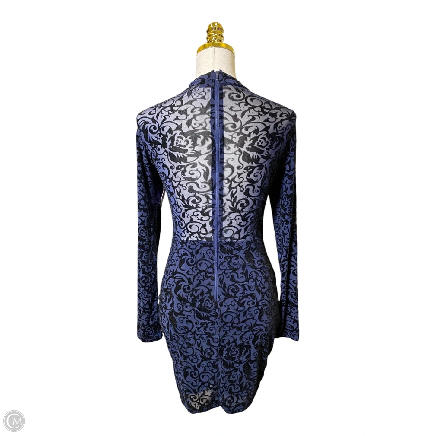 Dress Casual Midi By Windsor In Black & Blue, Size: M