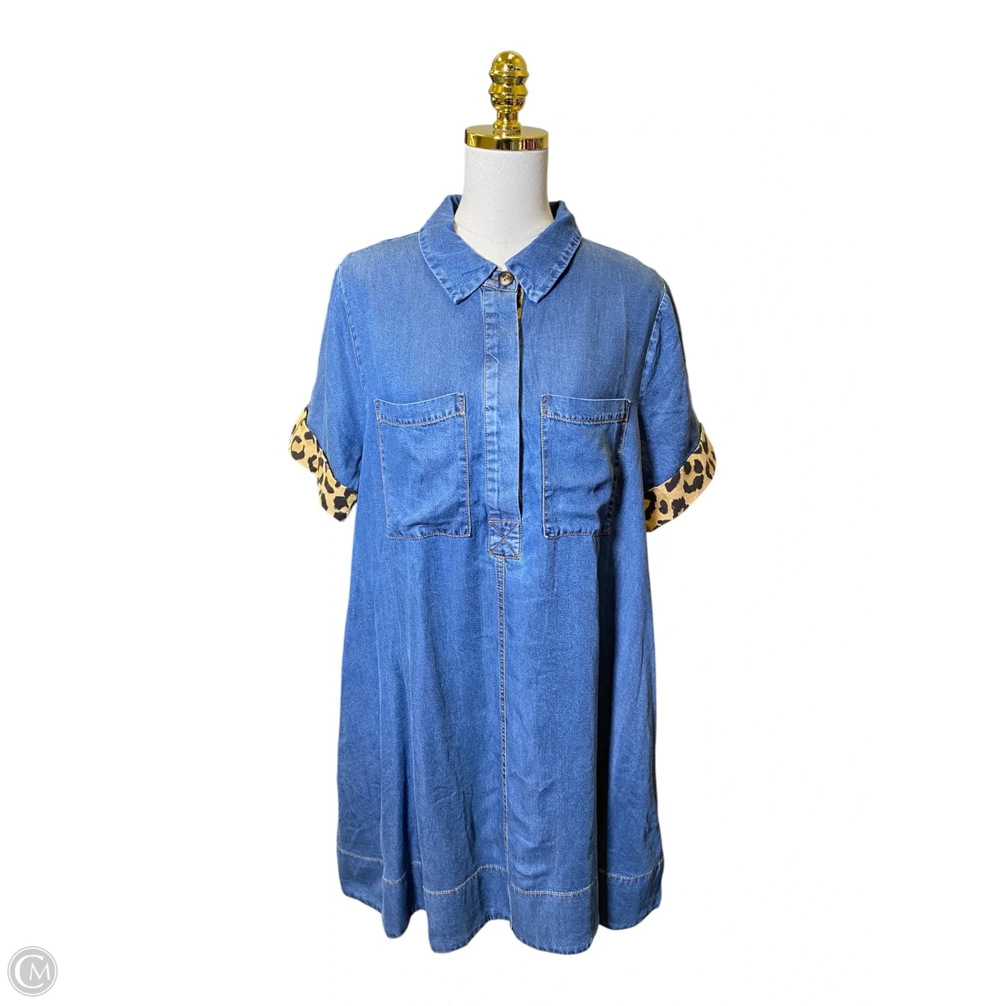 Dress Casual Midi By Entro In Blue Denim, Size: L
