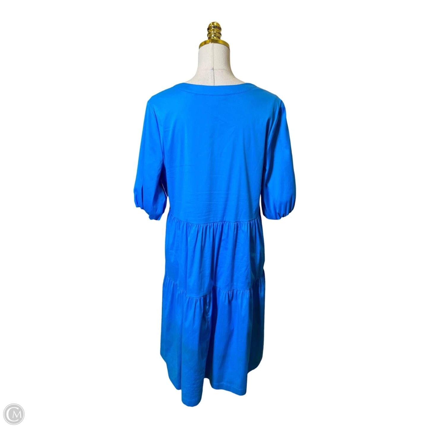 Dress Casual Midi By Chicos In Blue, Size: M