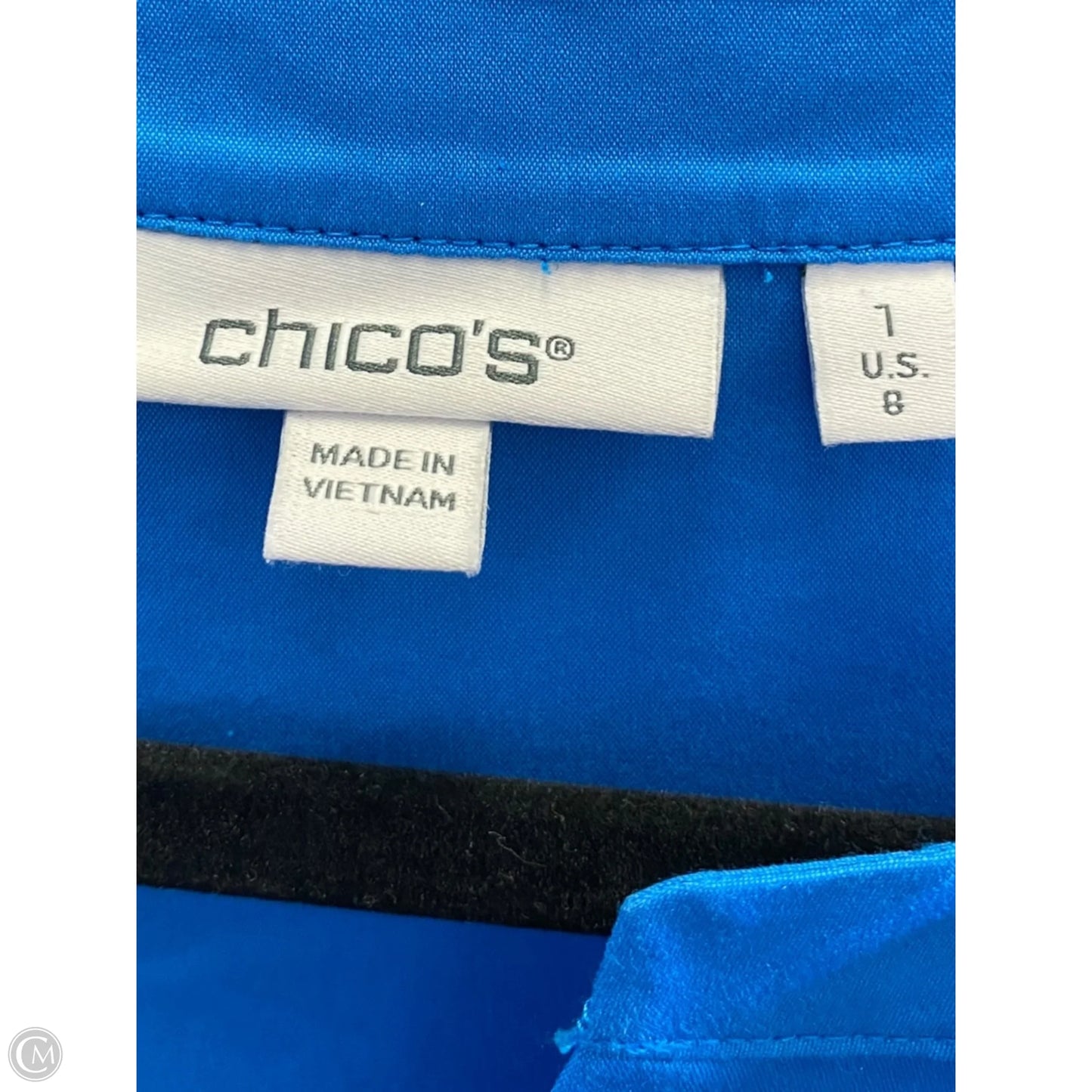 Dress Casual Midi By Chicos In Blue, Size: M