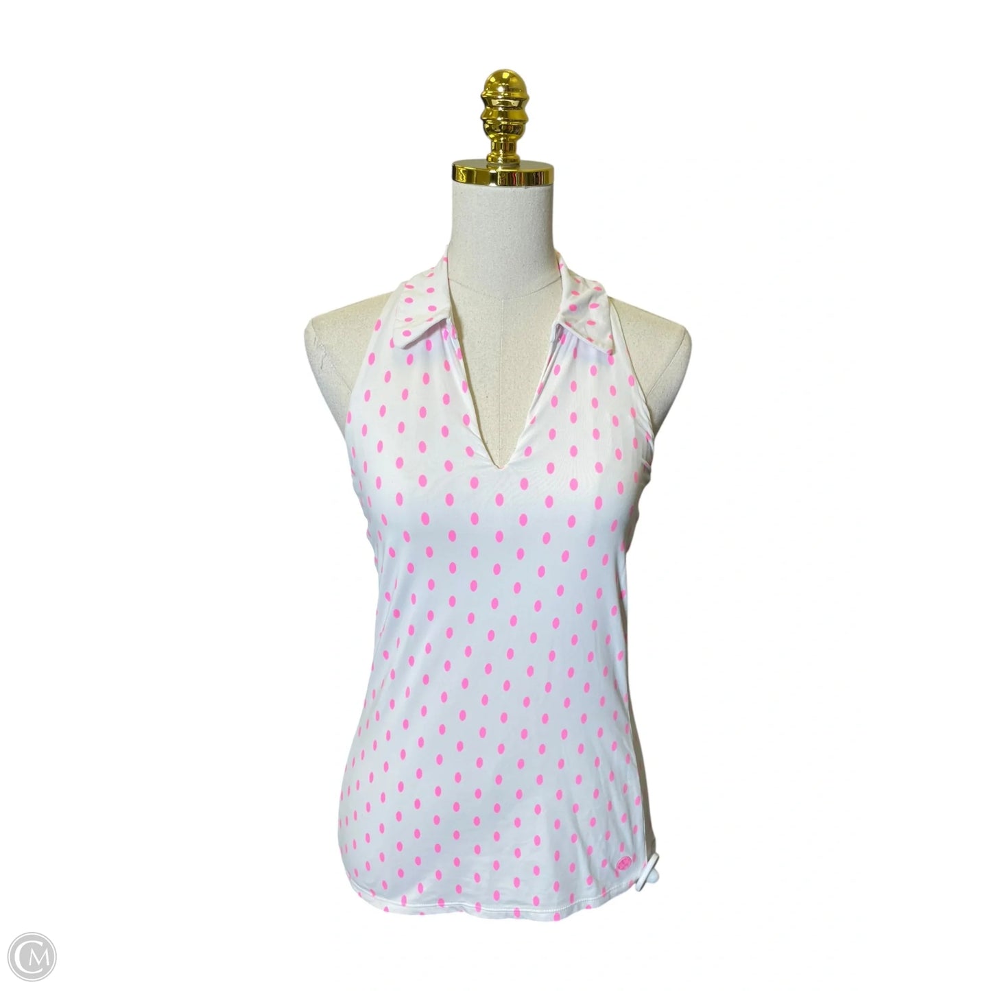 Top Sleeveless Designer By Lilly Pulitzer In Pink & White, Size: S
