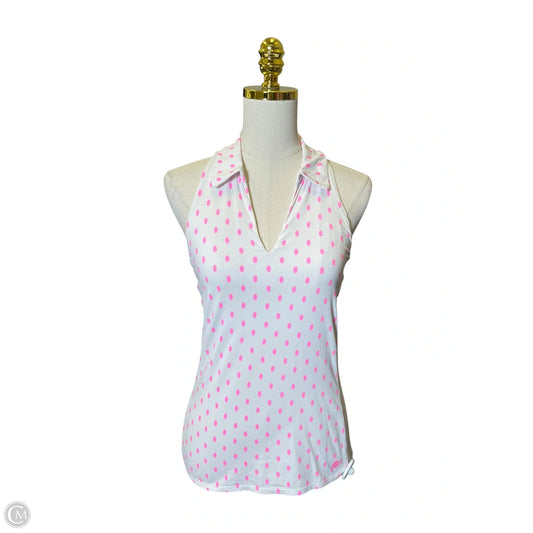 Top Sleeveless Designer By Lilly Pulitzer In Pink & White, Size: S