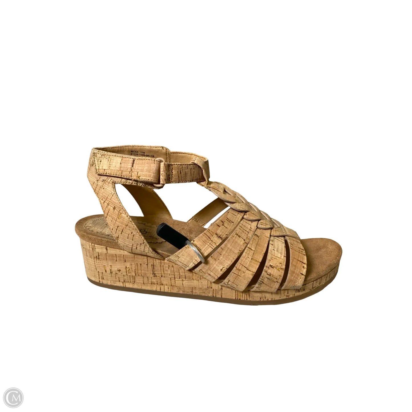 Sandals Heels Wedge By Bare Traps In Beige, Size: 11 W