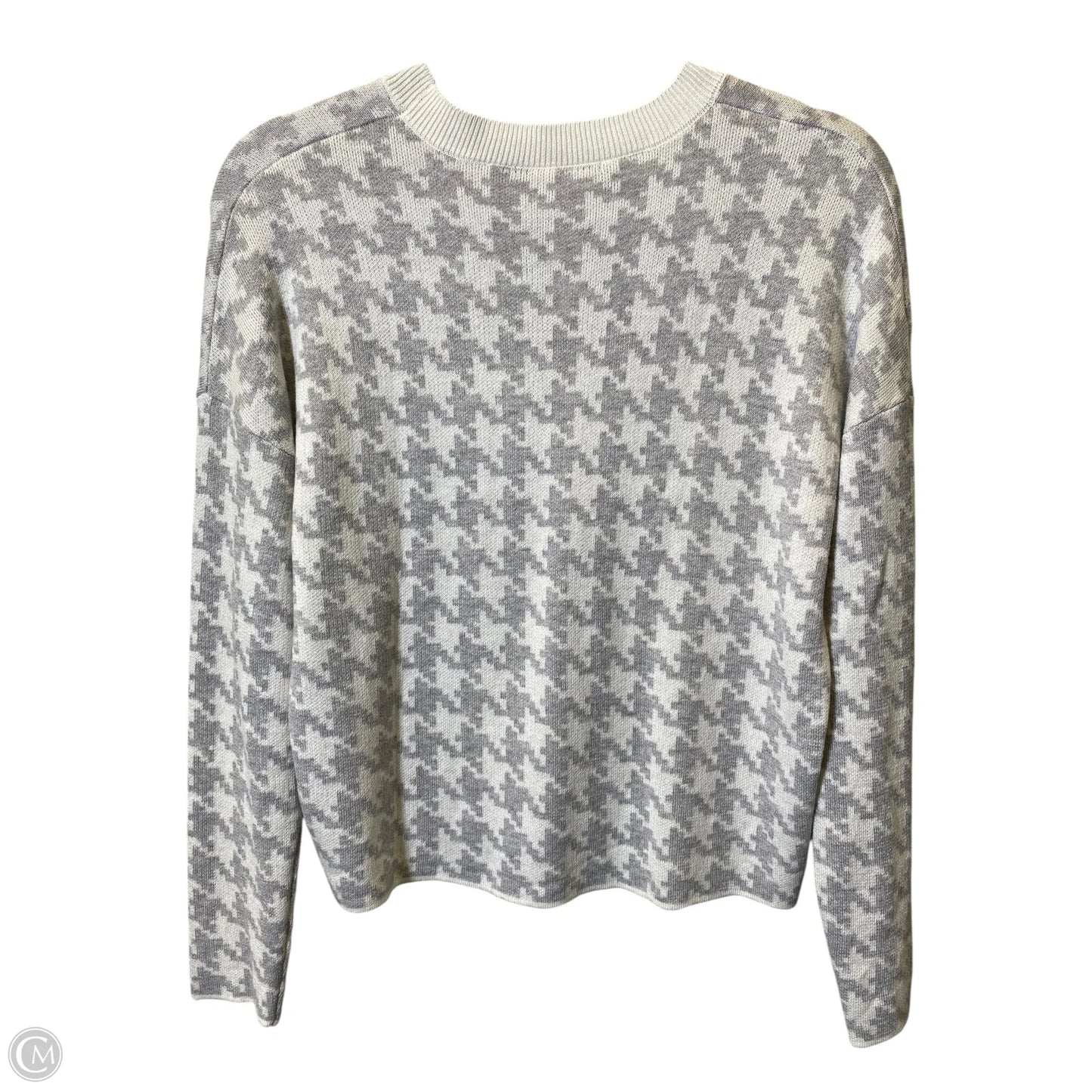Sweater By Tahari In Grey & White, Size: S