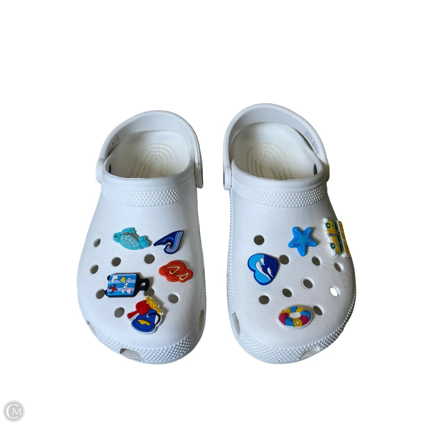 Shoes Flats By Crocs In White, Size: 8