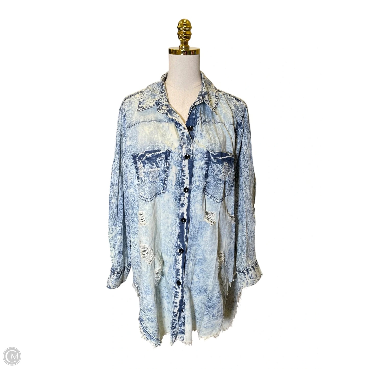Dress Casual Midi By Clothes Mentor In Blue Denim, Size: 2x