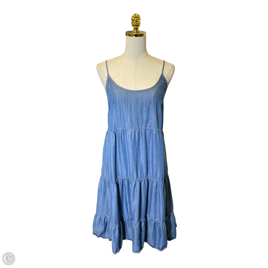 Dress Casual Midi By Glam In Blue Denim, Size: M
