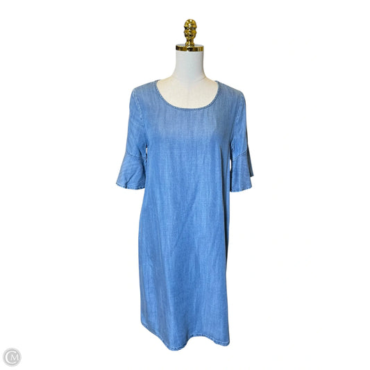 Dress Casual Midi By Chicos In Blue Denim, Size: S