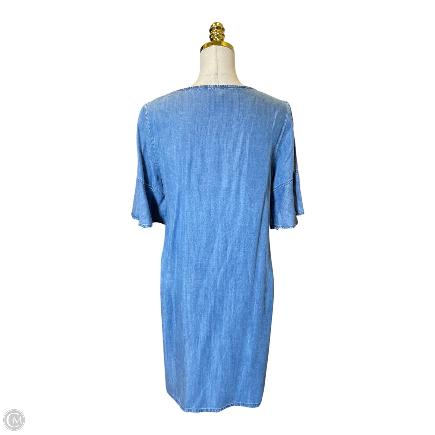 Dress Casual Midi By Chicos In Blue Denim, Size: S