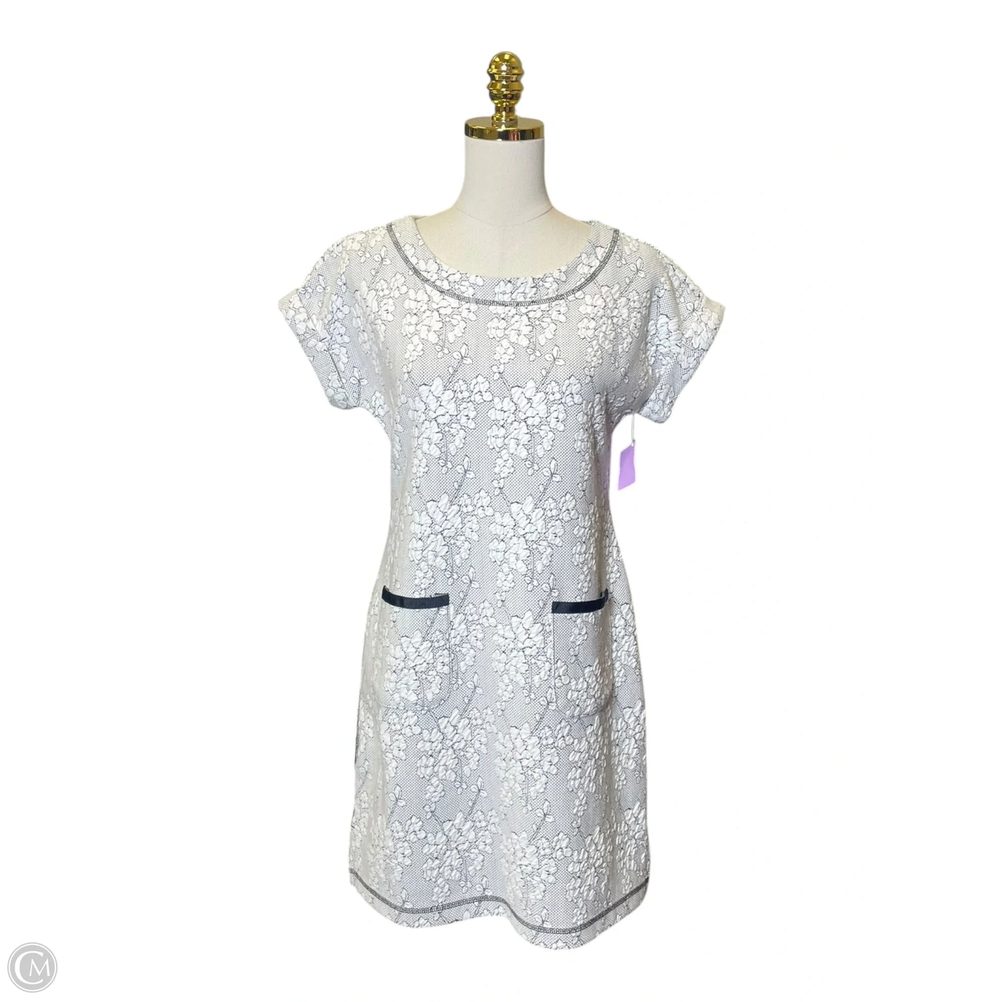 Dress Casual Midi By Talbots In Black & White, Size: Xs