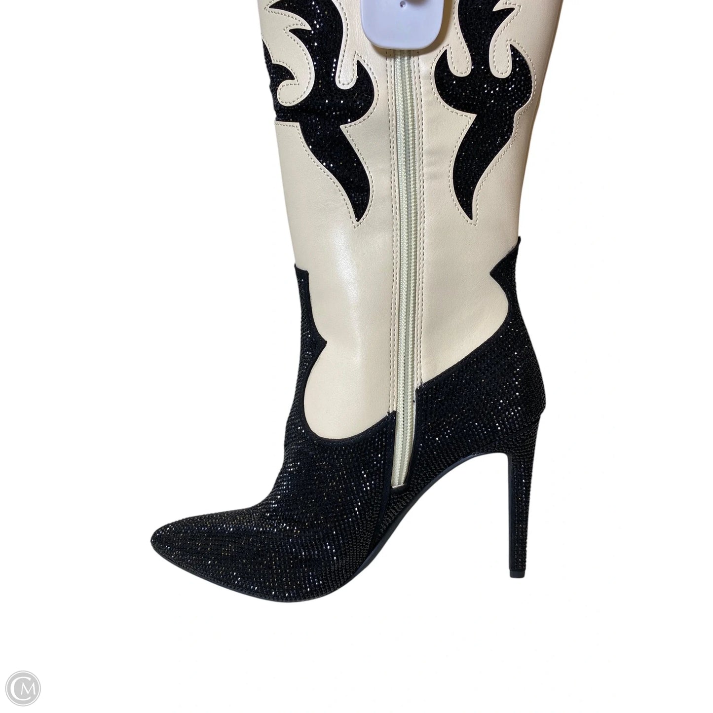 Boots Western By Inc In Black & Cream, Size: 7.5