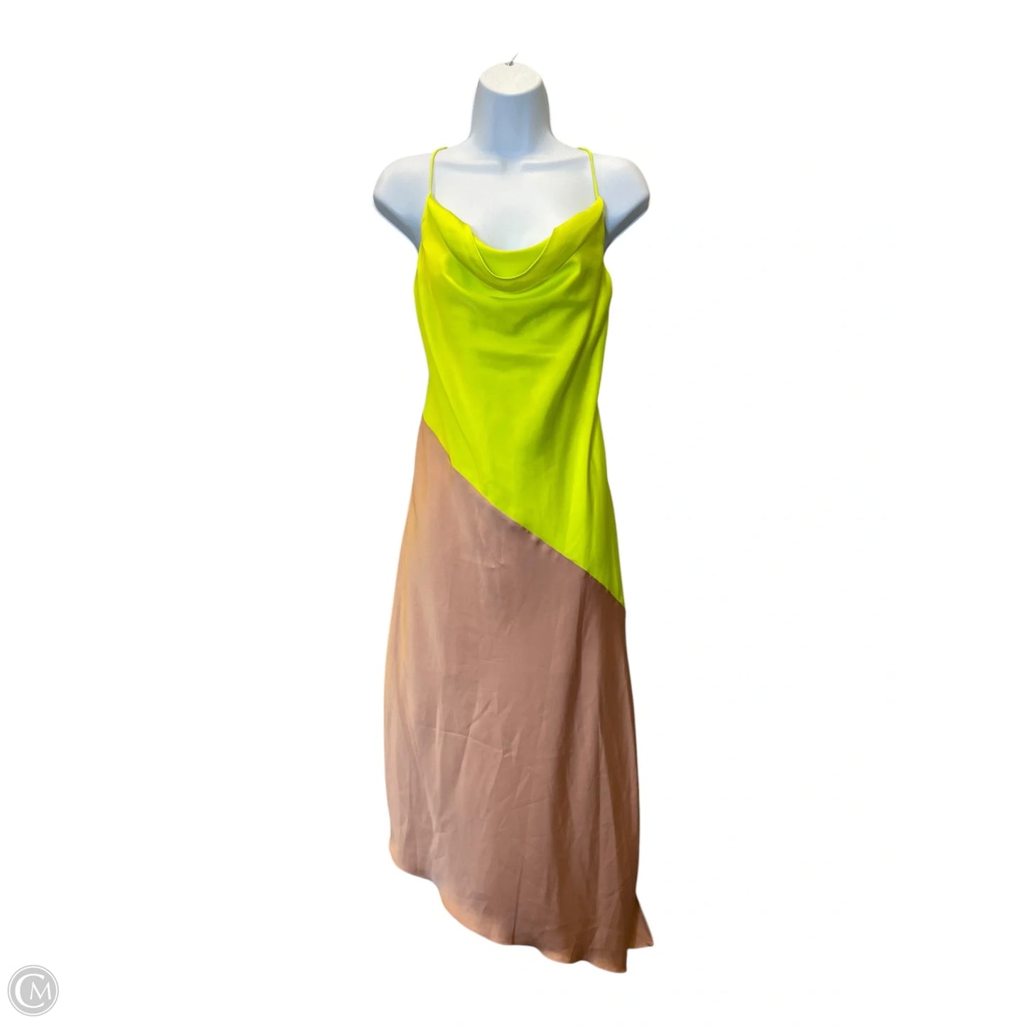 Dress Casual Midi By Clothes Mentor In Tan & Yellow, Size: 0