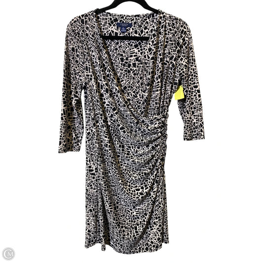 Dress Casual Midi By Chaps In Black & Cream, Size: L