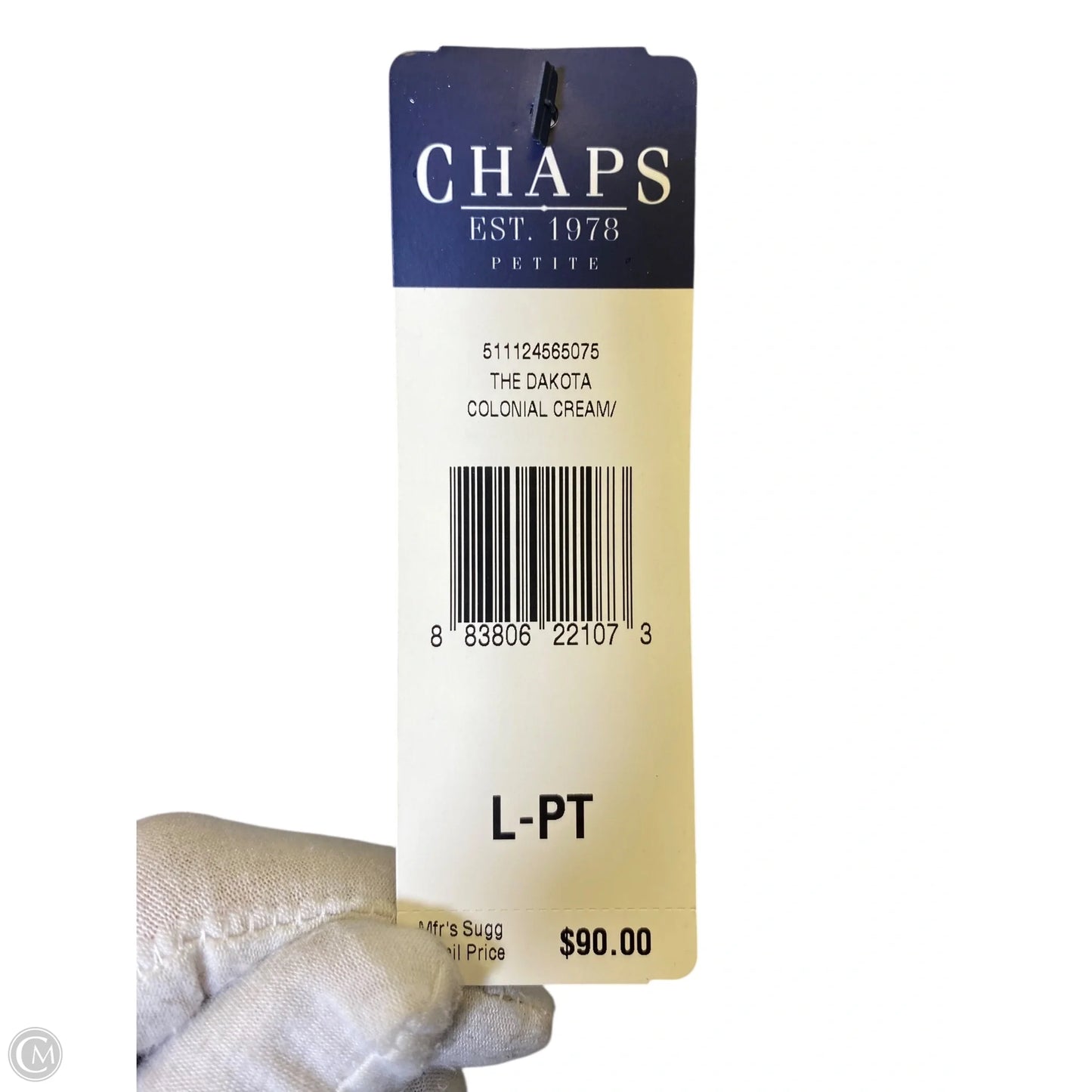 Dress Casual Midi By Chaps In Black & Cream, Size: L