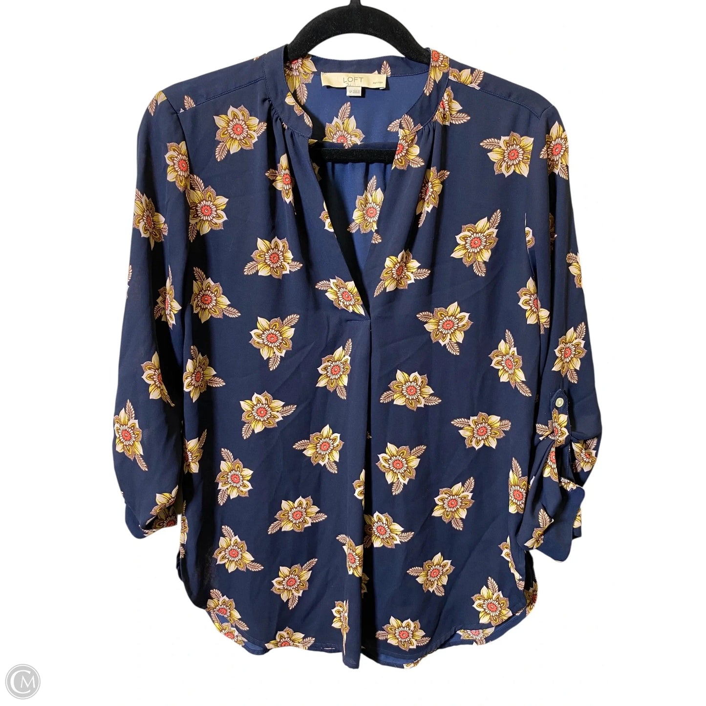 Blouse Long Sleeve By Loft In Floral Print, Size: S