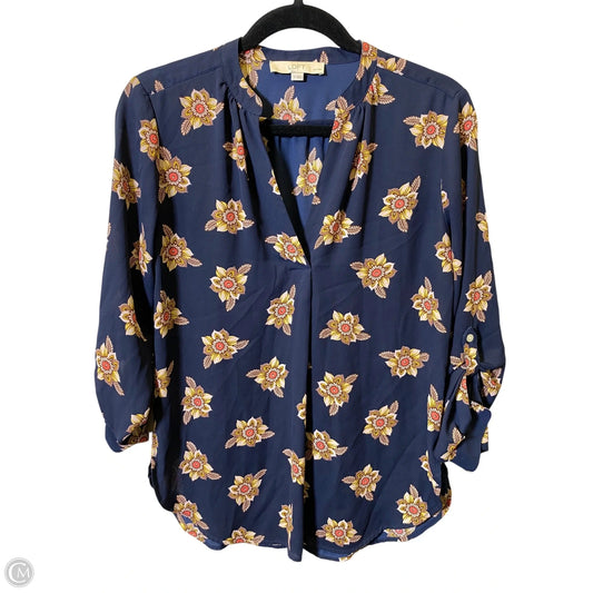 Blouse Long Sleeve By Loft In Floral Print, Size: S