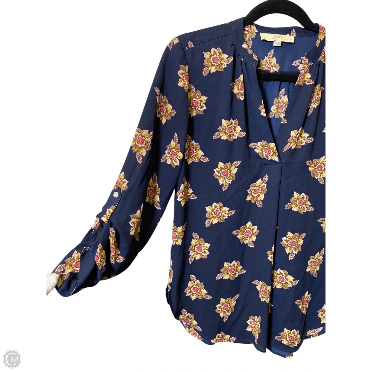 Blouse Long Sleeve By Loft In Floral Print, Size: S