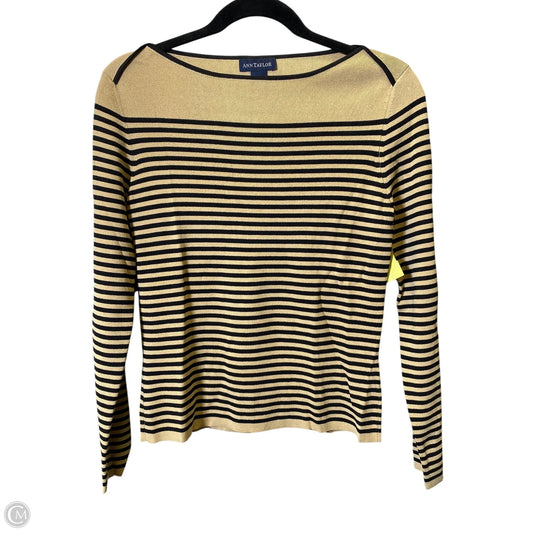 Top Long Sleeve By Ann Taylor In Striped Pattern, Size: M