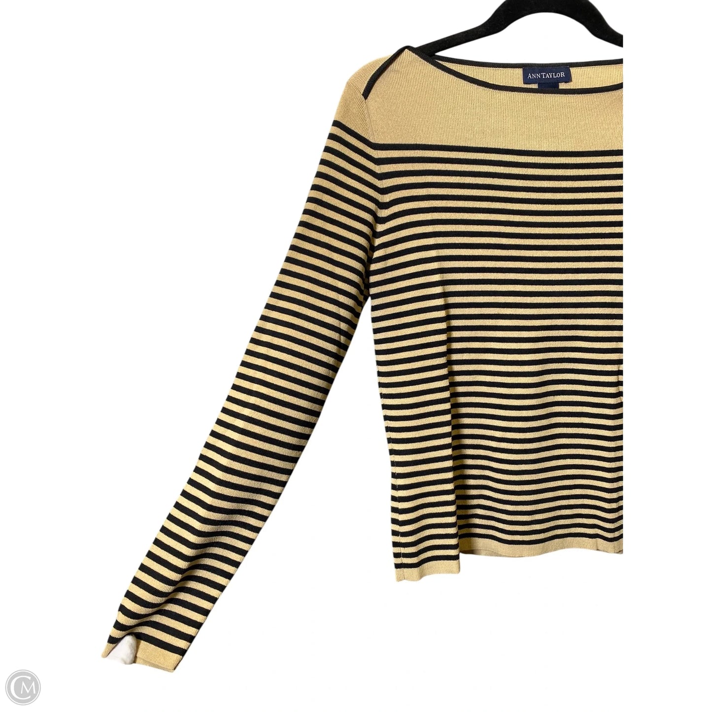 Top Long Sleeve By Ann Taylor In Striped Pattern, Size: M