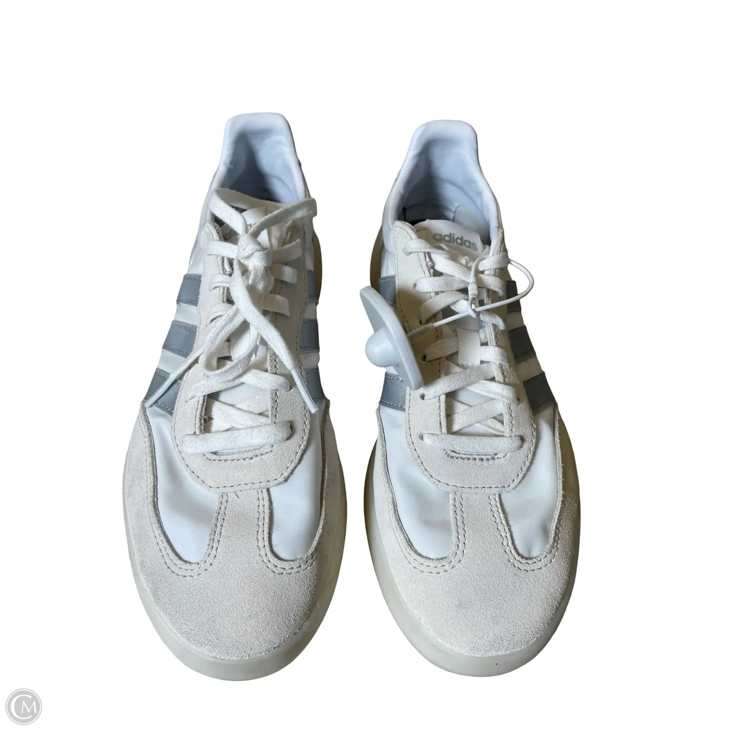 Shoes Sneakers By Adidas In Grey & White, Size: 8