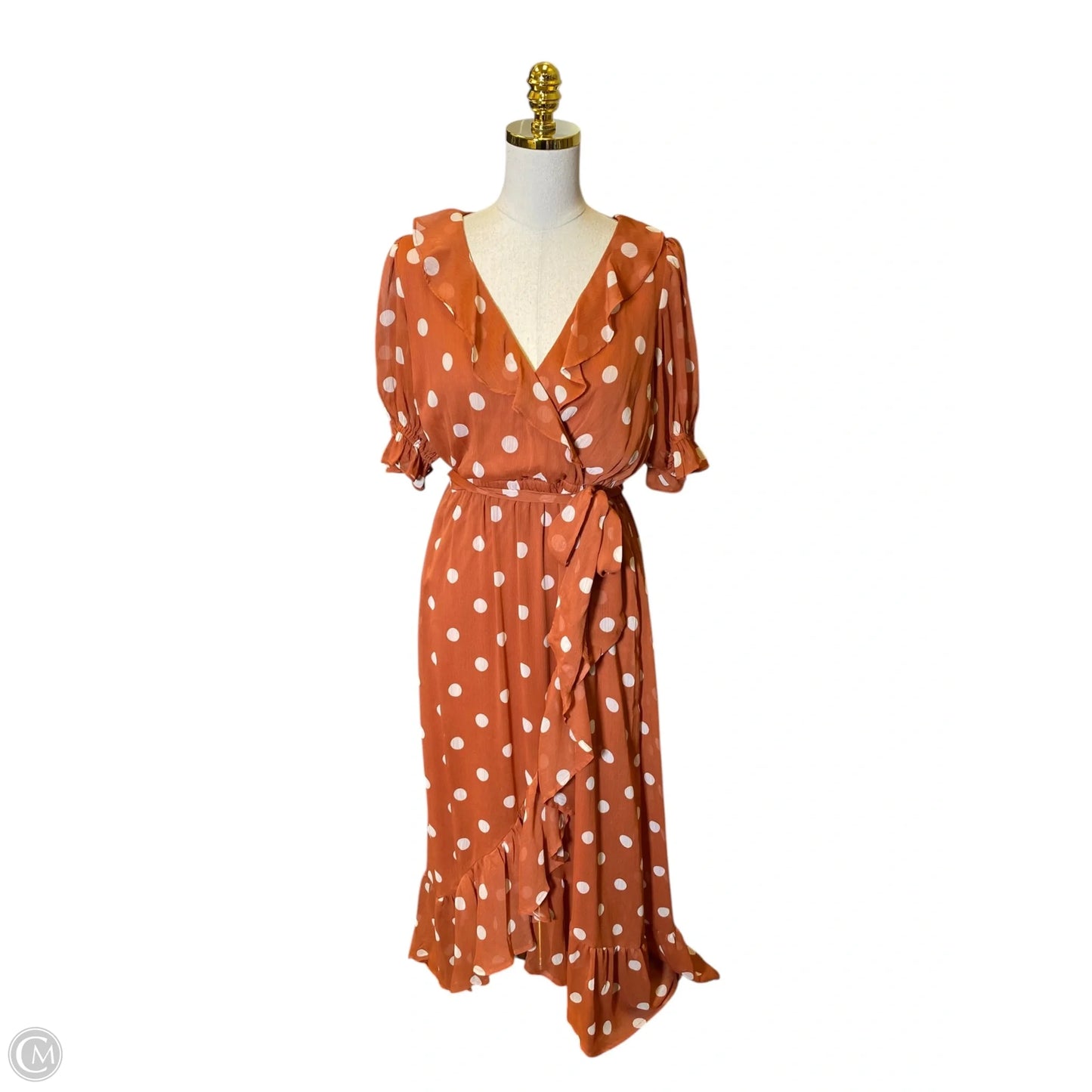 Dress Casual Maxi By Lc Lauren Conrad In Orange & White, Size: M
