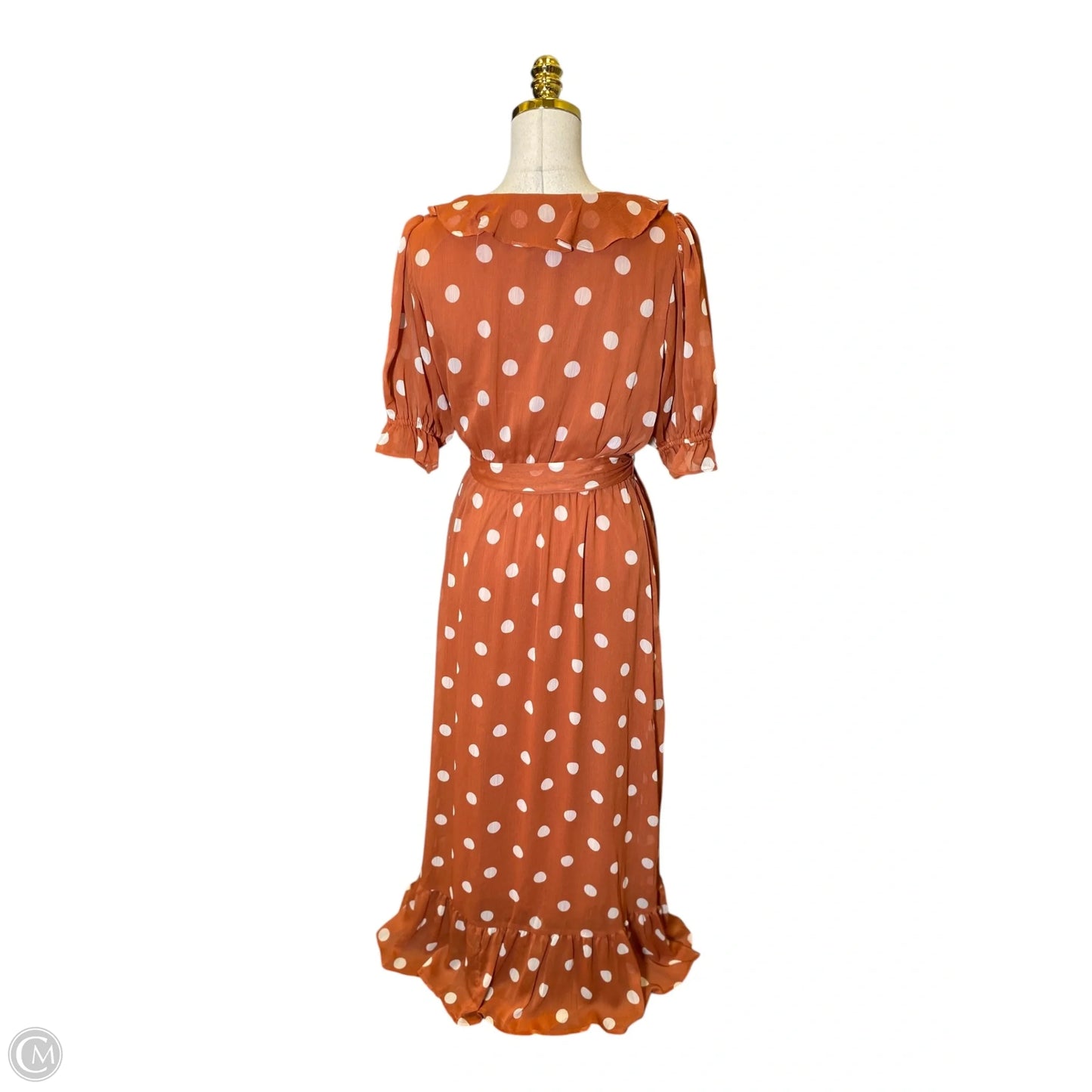 Dress Casual Maxi By Lc Lauren Conrad In Orange & White, Size: M