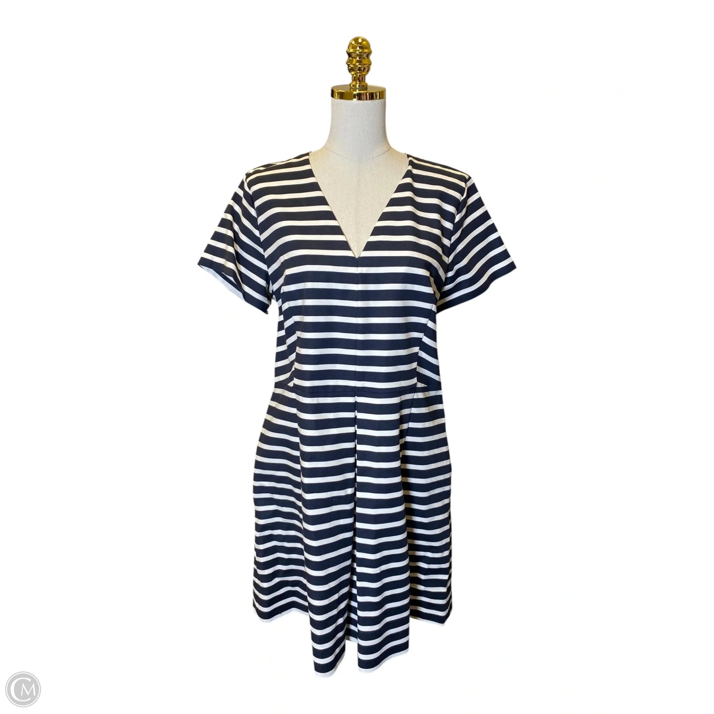 Dress Casual Midi By Gap In Striped Pattern, Size: 16
