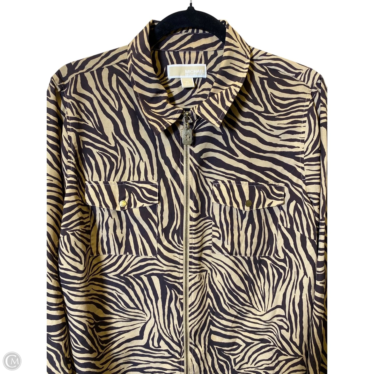 Blouse Long Sleeve By Michael By Michael Kors In Animal Print, Size: Xl