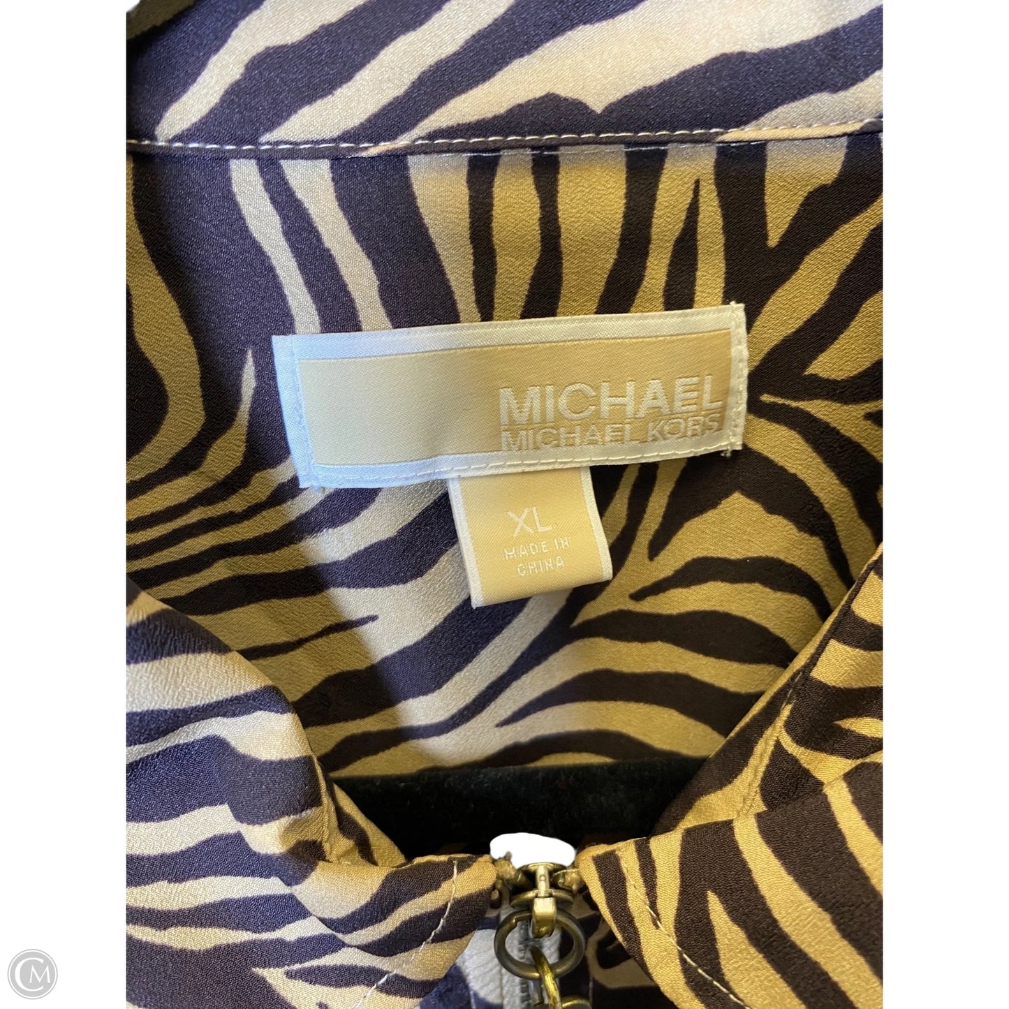 Blouse Long Sleeve By Michael By Michael Kors In Animal Print, Size: Xl