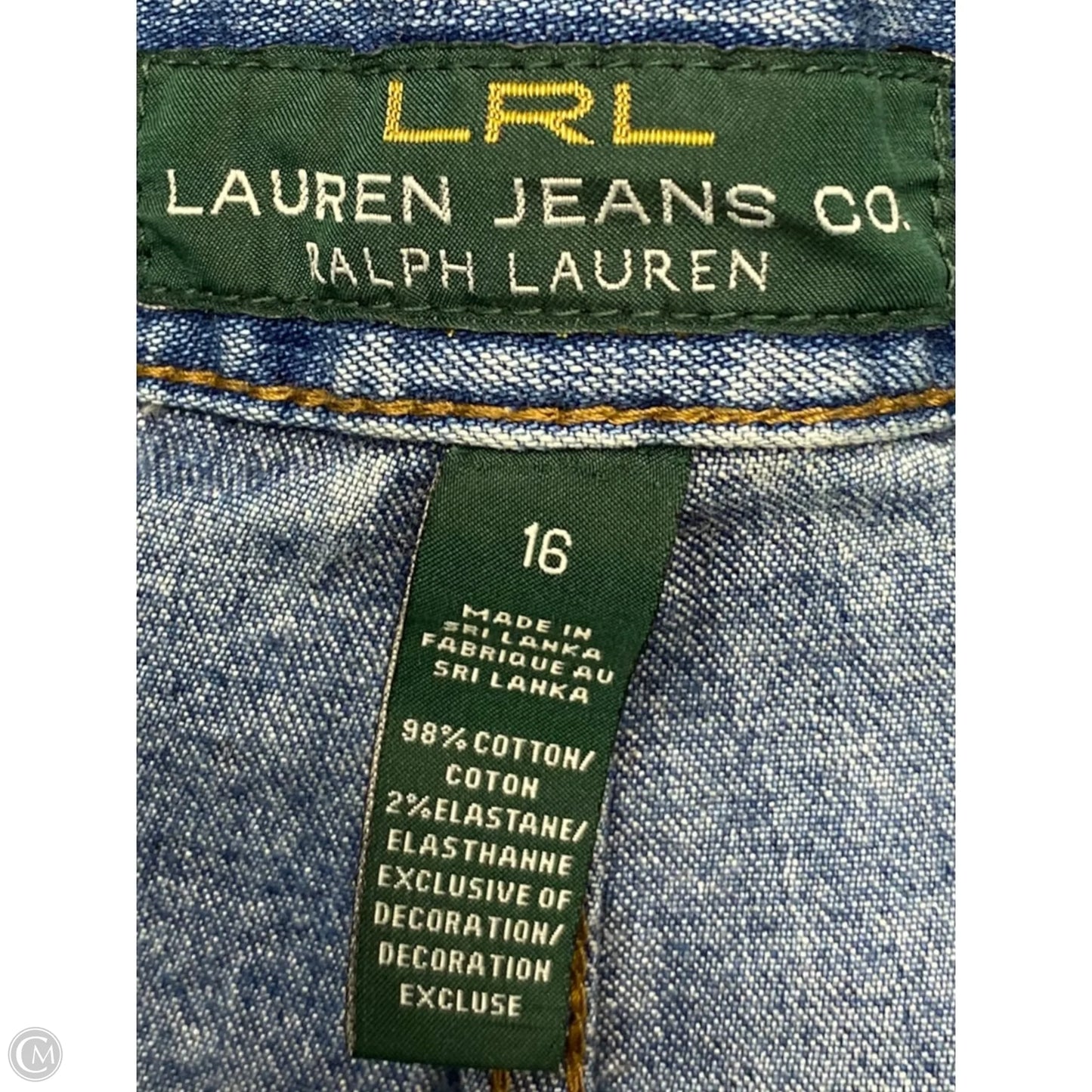 Jeans Straight By Lauren Jeans Co In Blue Denim, Size: 16