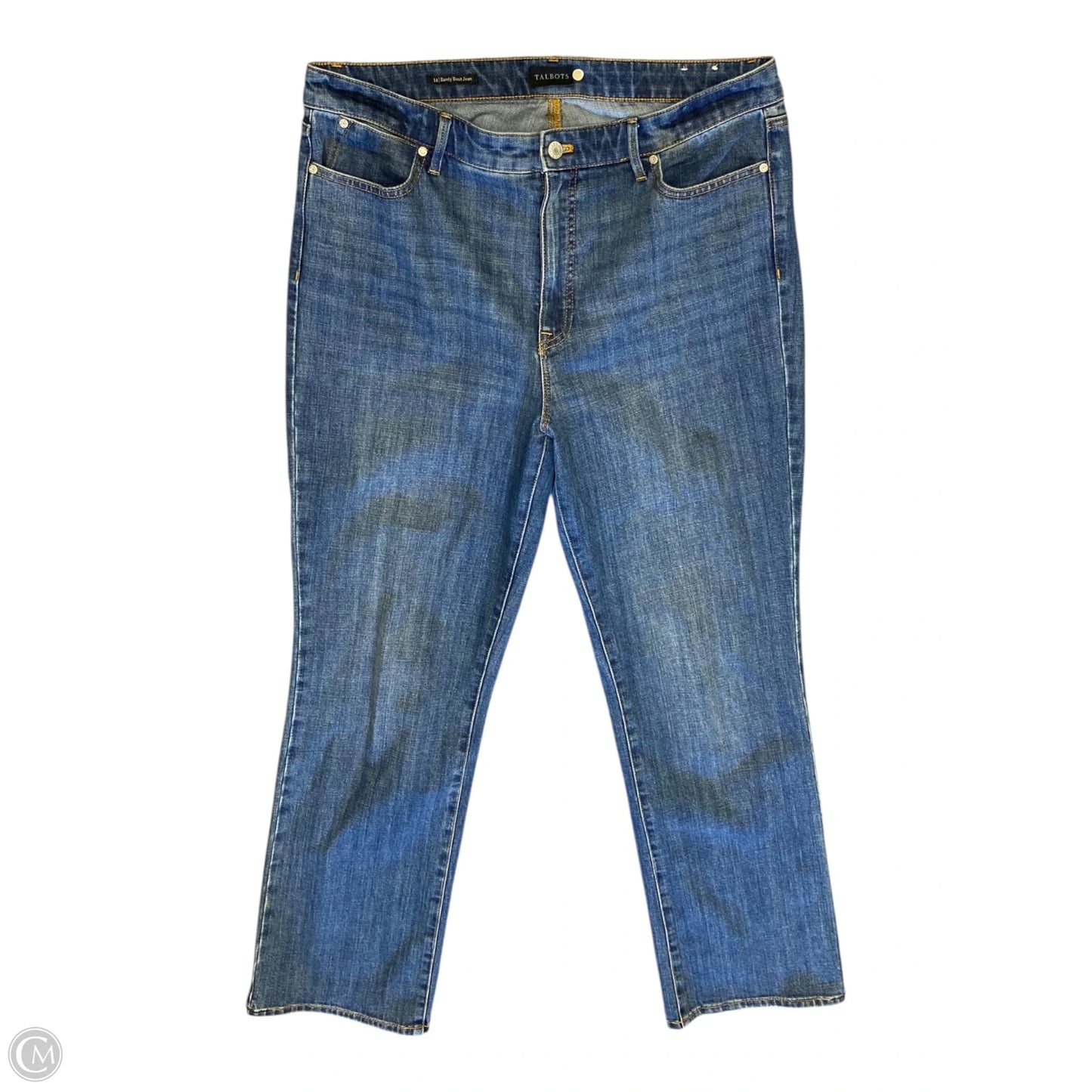 Jeans Boot Cut By Talbots In Blue Denim, Size: 14