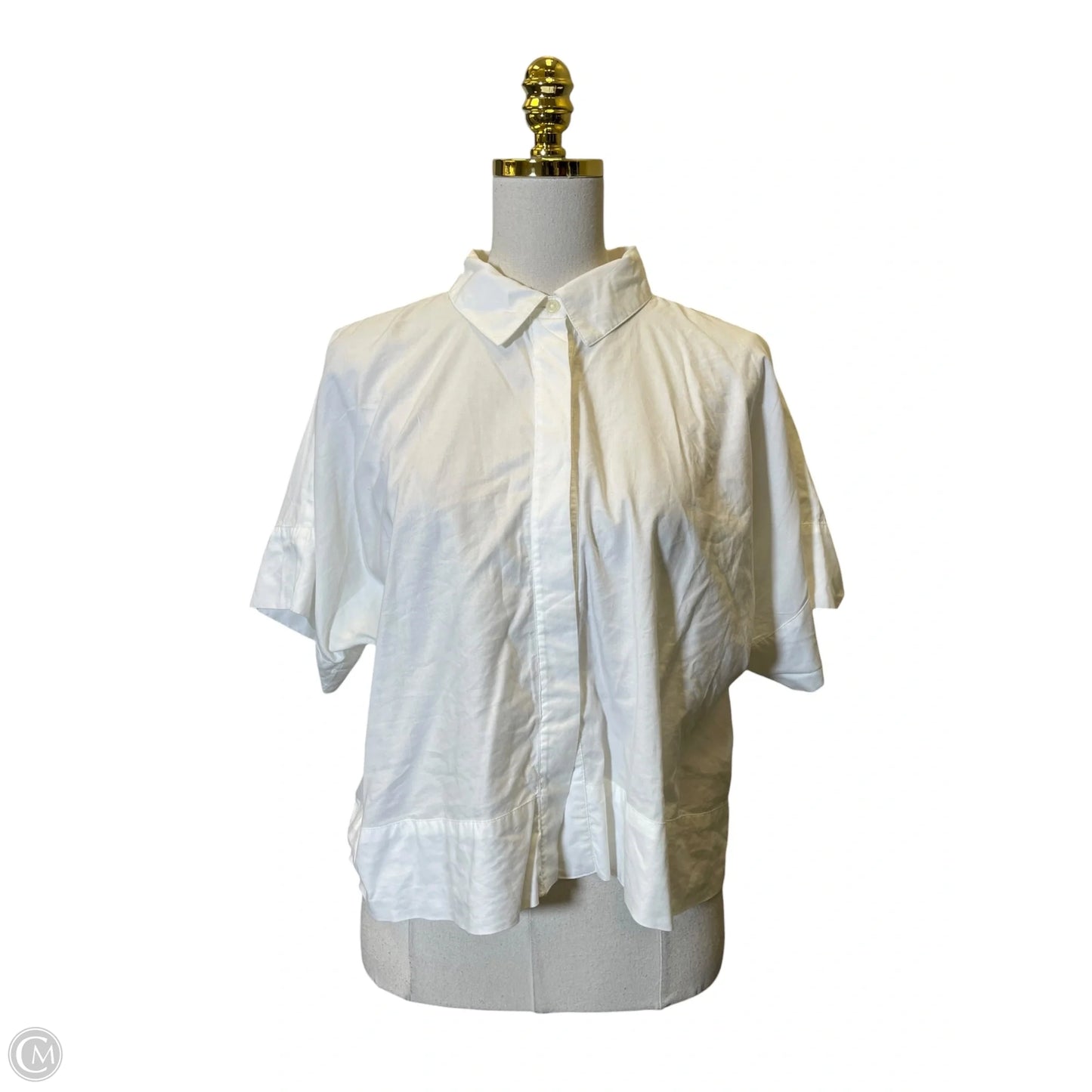 Top Short Sleeve By Loft In White, Size: L