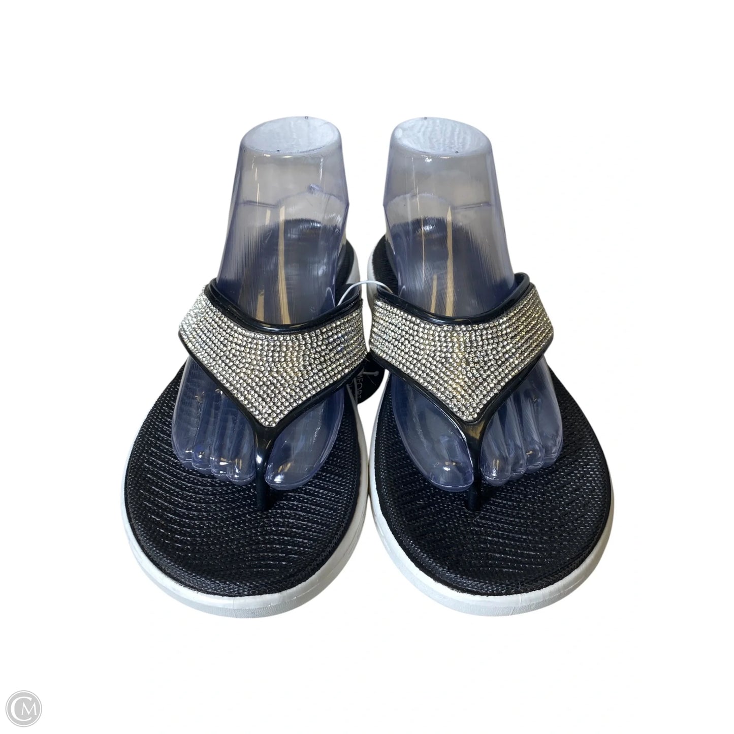 Sandals Flats By Capelli In Black & Silver, Size: 11