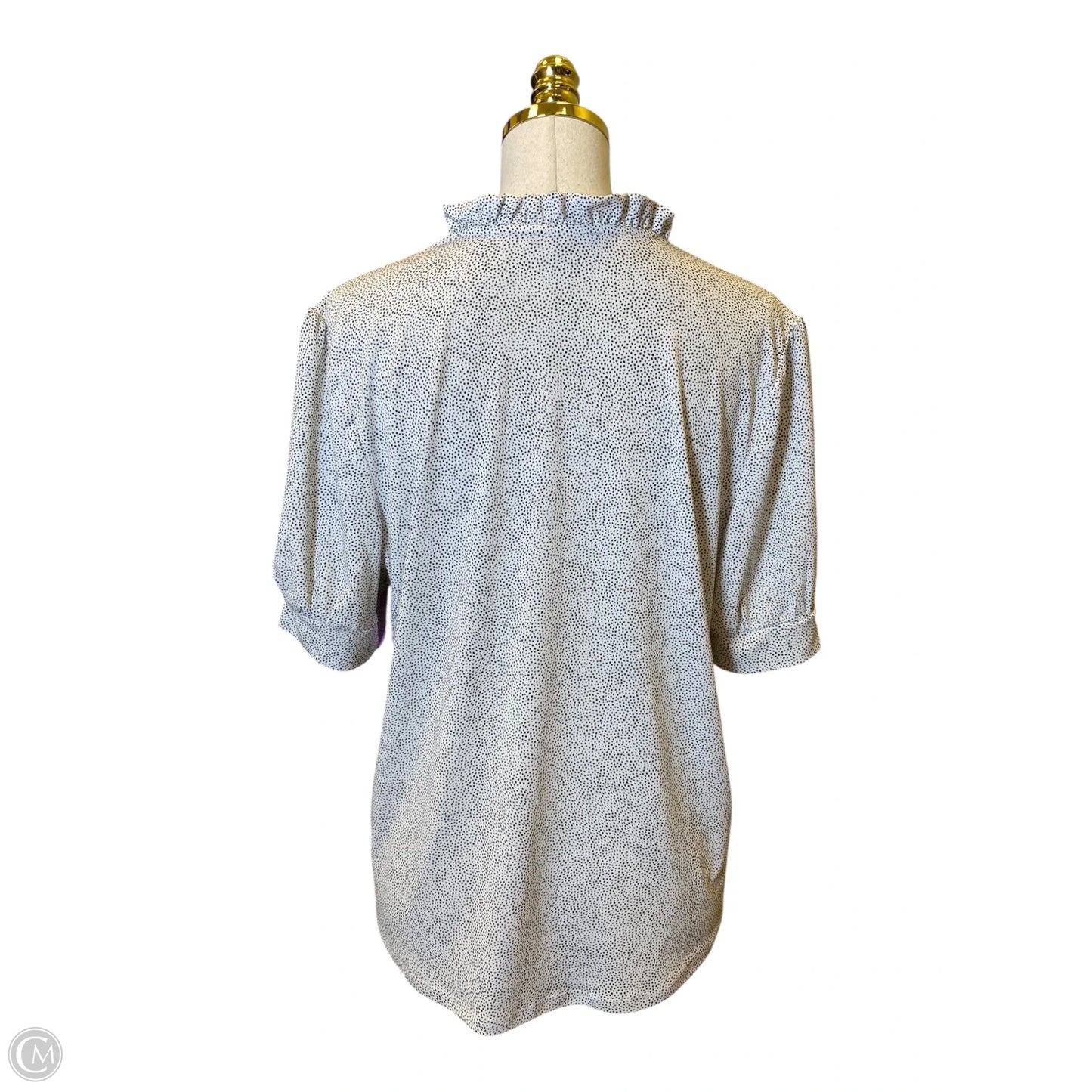 Top Short Sleeve By Adrianna Papell In Black & White, Size: L
