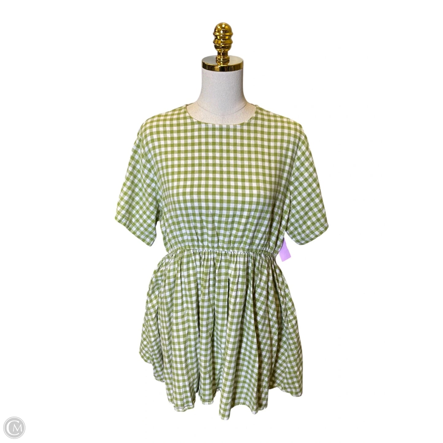 Dress Casual Midi By Clothes Mentor In Green & White, Size: M