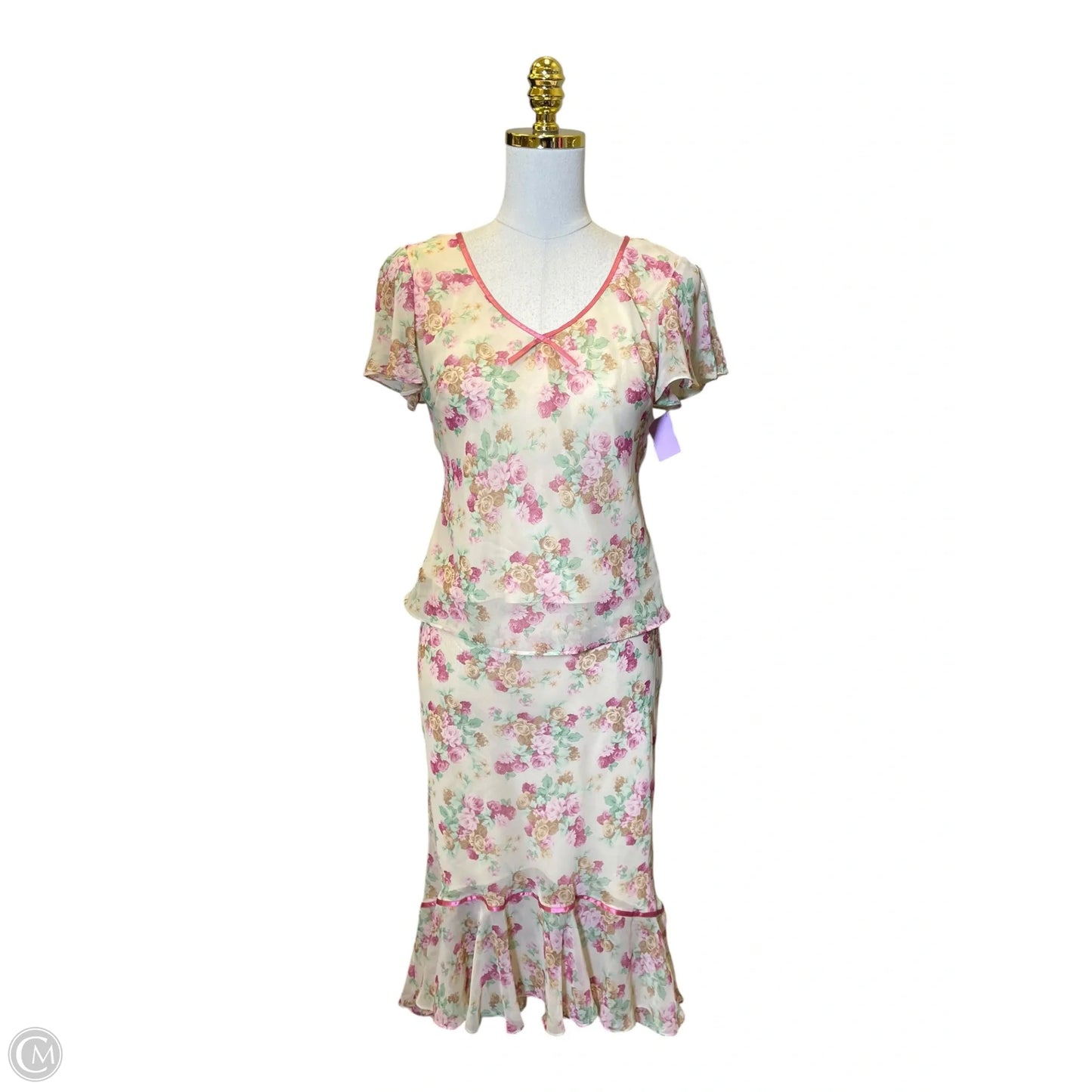 Skirt Set 2pc By Clothes Mentor In Floral Print, Size: 4