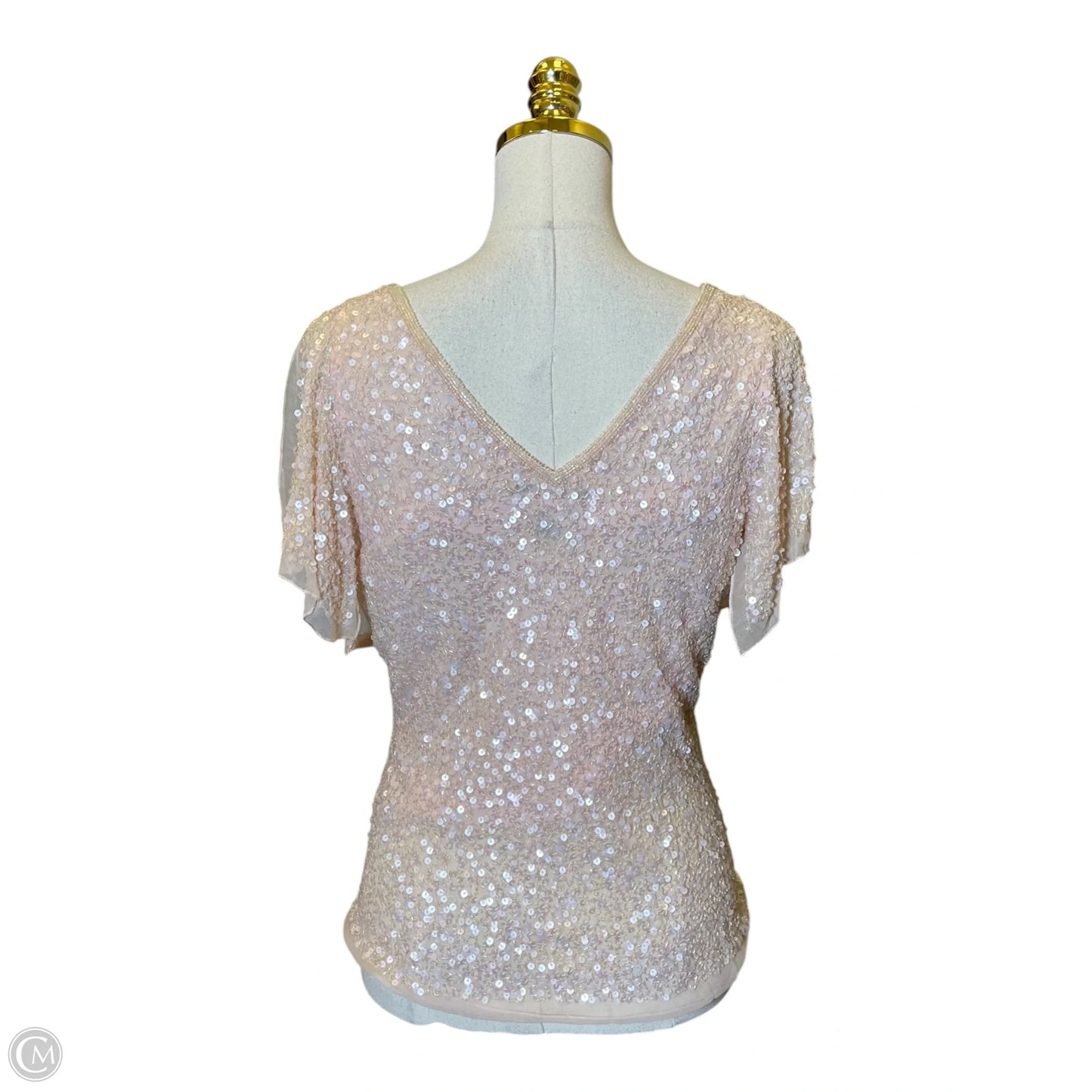 Top Short Sleeve By Adrianna Papell In Pink, Size: M
