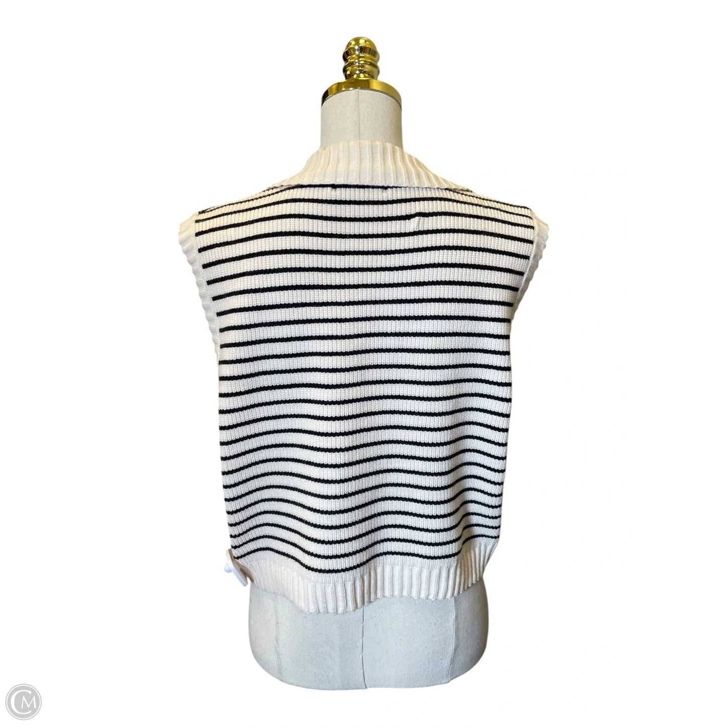 Vest Sweater By By Together In Black & Tan, Size: S