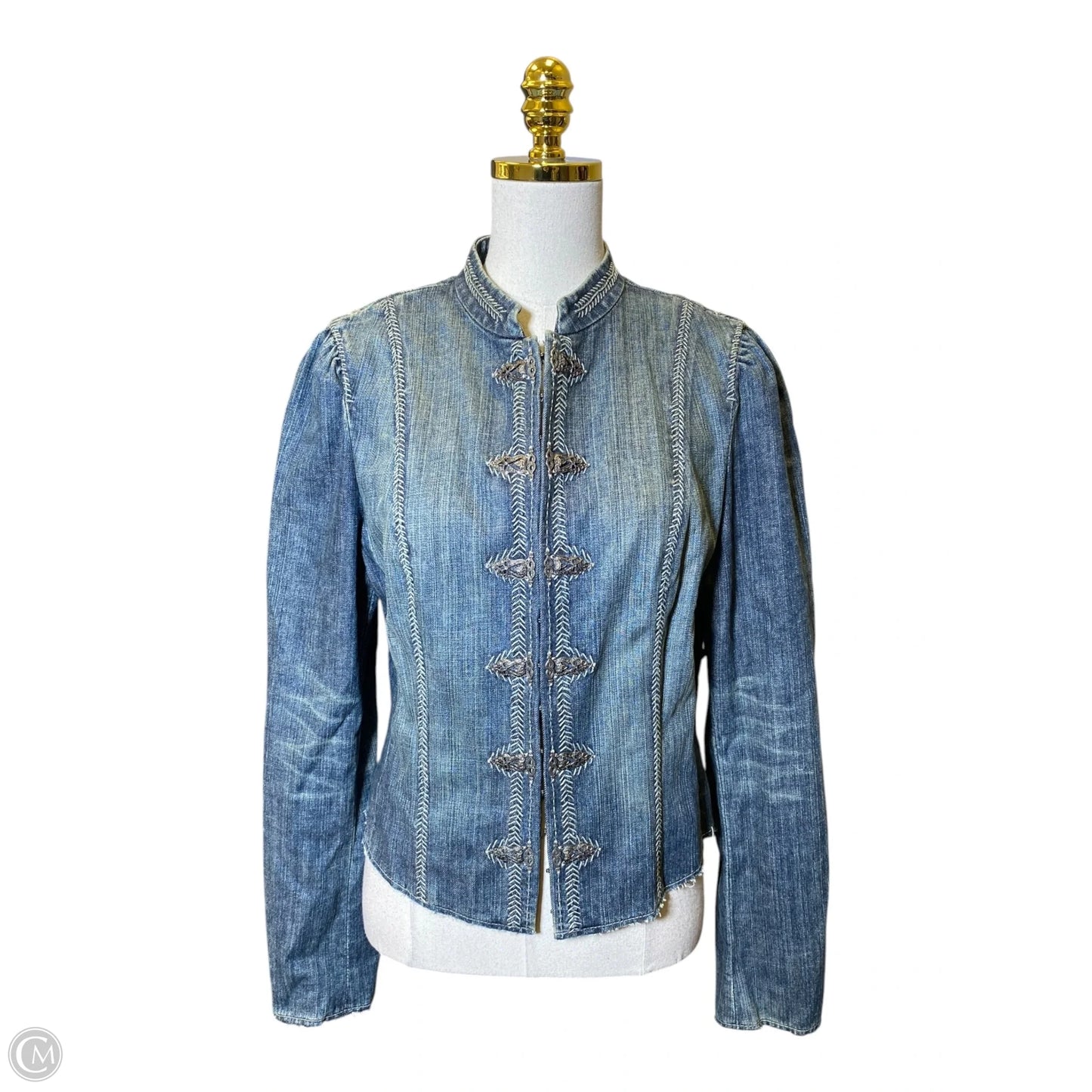 Jacket Denim By Elie Tahari In Blue Denim, Size: S