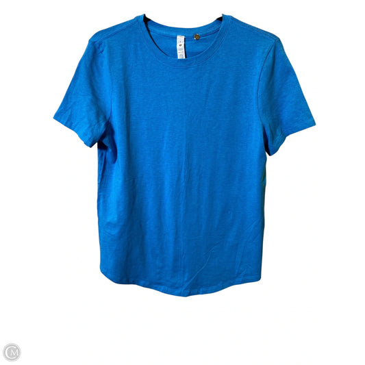 Athletic Top Short Sleeve By Lululemon In Blue, Size: 6