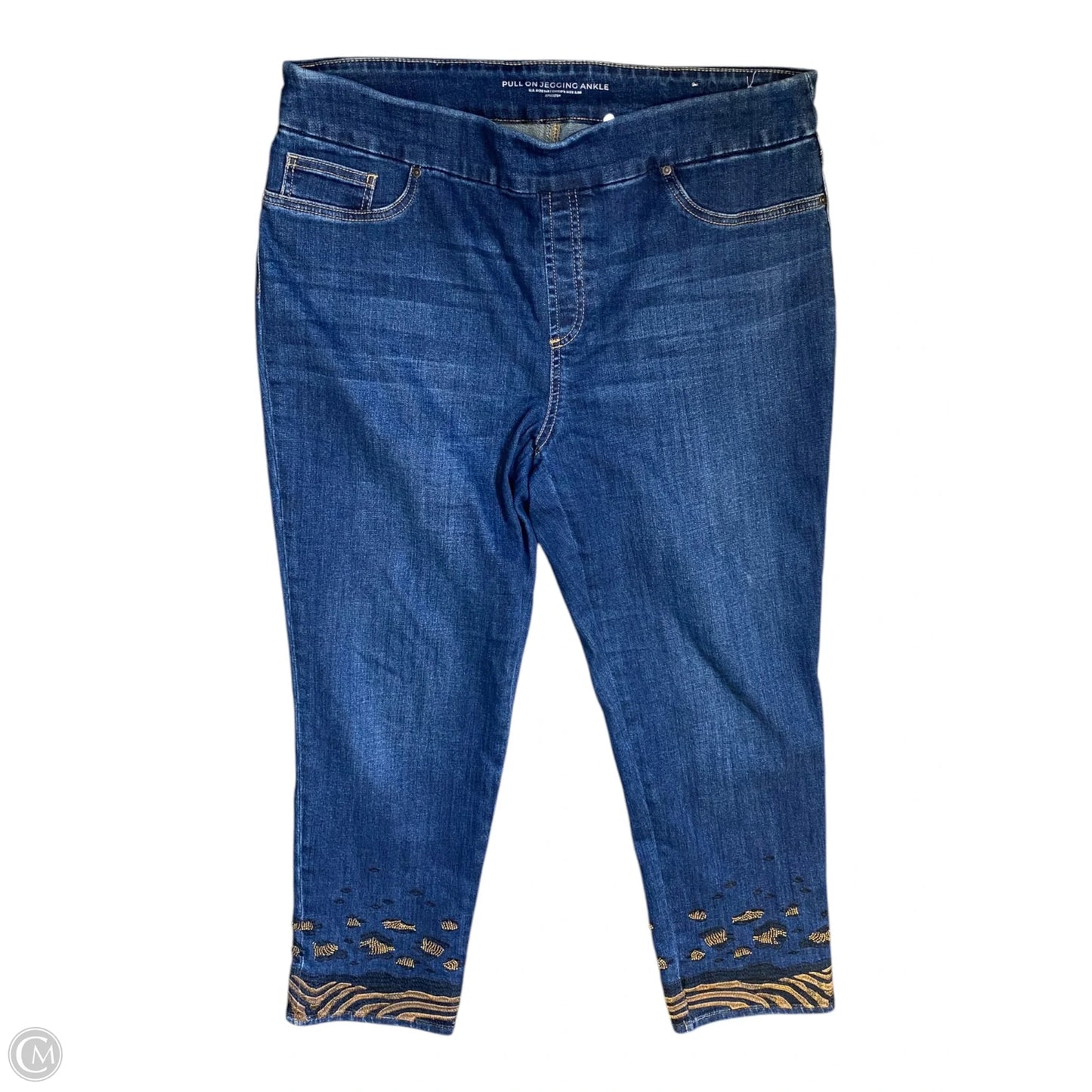 Jeans Cropped By Chicos In Blue Denim, Size: 14