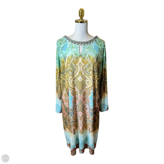 Dress Casual Midi By Chicos In Multi-colored, Size: Xl