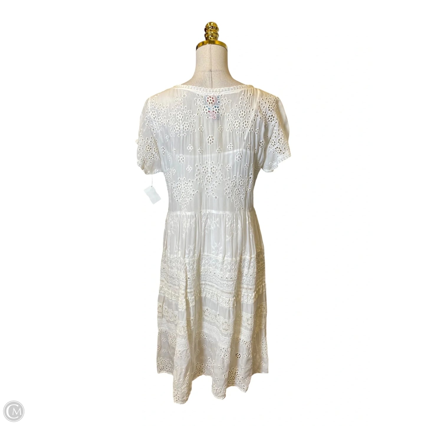 Dress Casual Midi By Johnny Was In White, Size: M